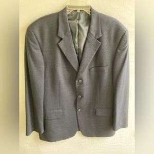 Alfani Navy Suit Jacket Blazer Silk Wool Men's 44R Sports Coat Textured